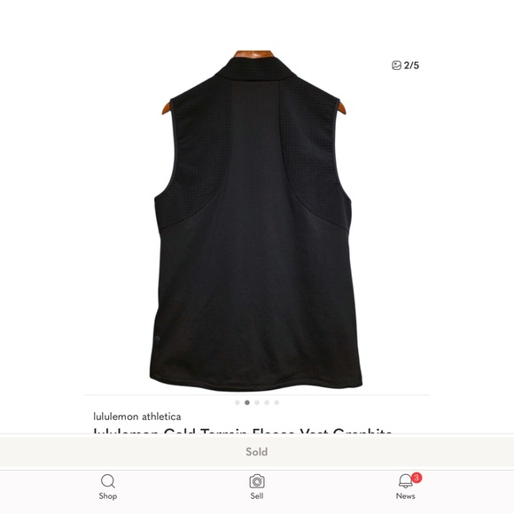 lululemon Cold Terrain Fleece Vest Graphite Grey Size Medium - Picture 2 of 5